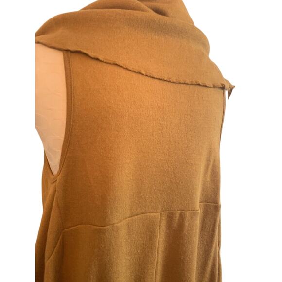 Small Womens Wrap Vest Sweater Brown Gold Color New Boho Lagenlook Flowy Look - Picture 5 of 5
